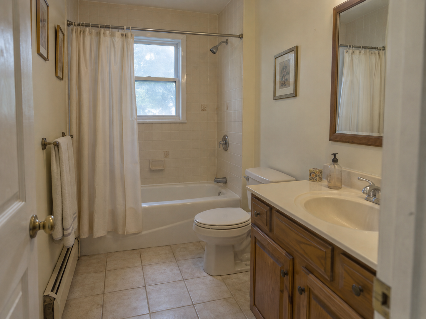 AI design visualization of a bathroom before renovation