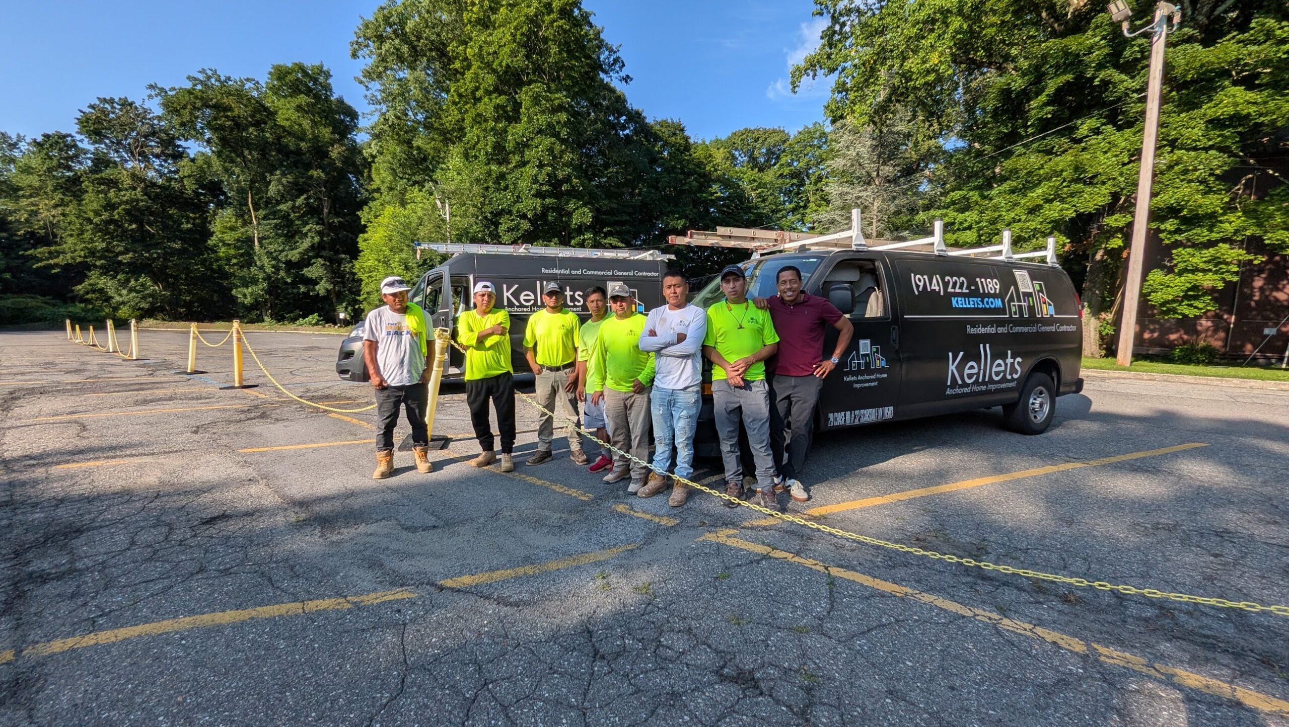 Kellets field team and trade partners with a branded company vehicle