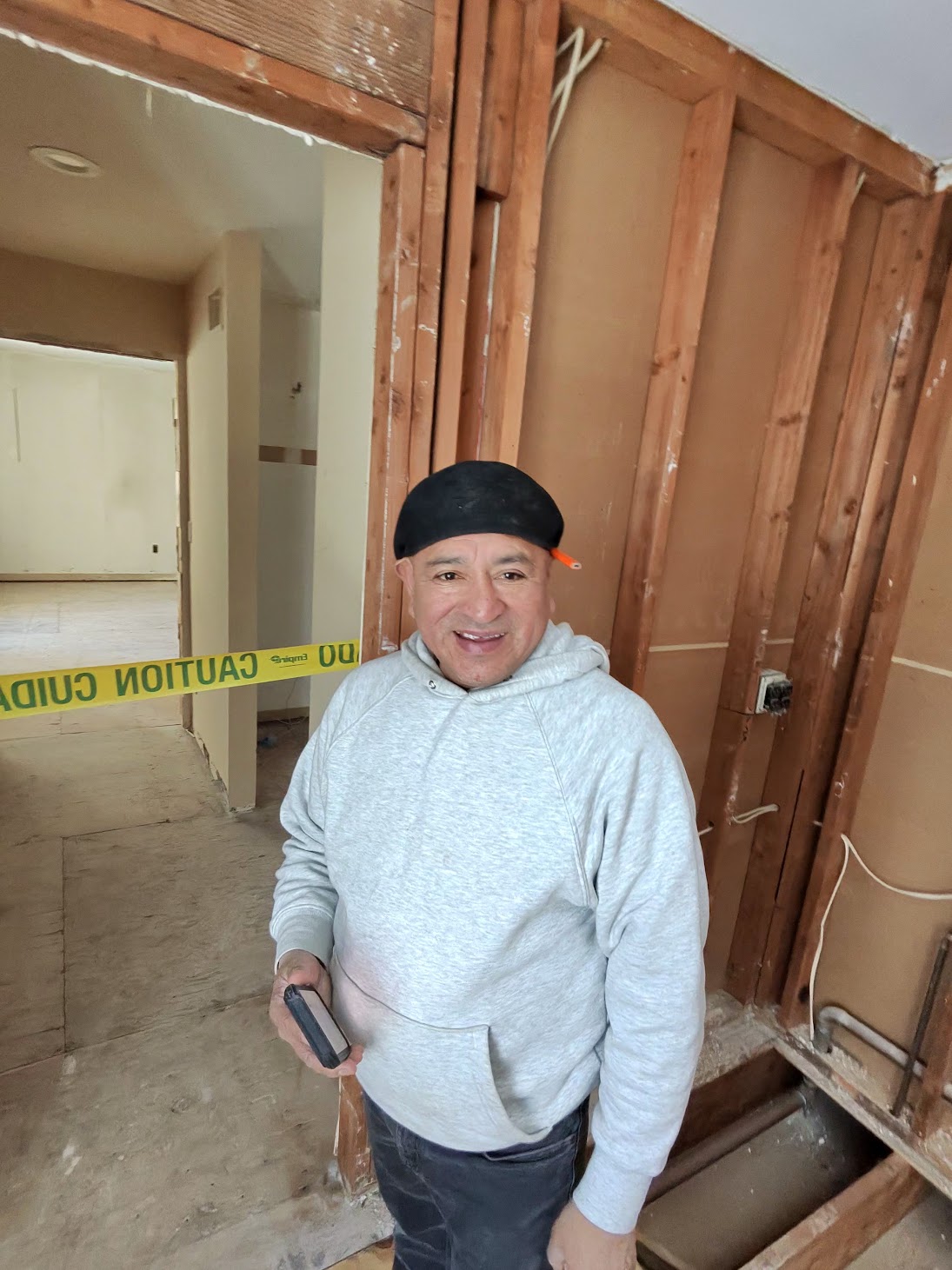 Mauro, Kellets field supervisor and foreman, at an active renovation